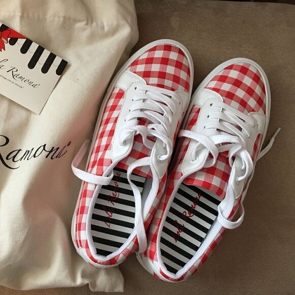 LOLA Ramona Gingham Sneakers 39 - Picture 1 of 6